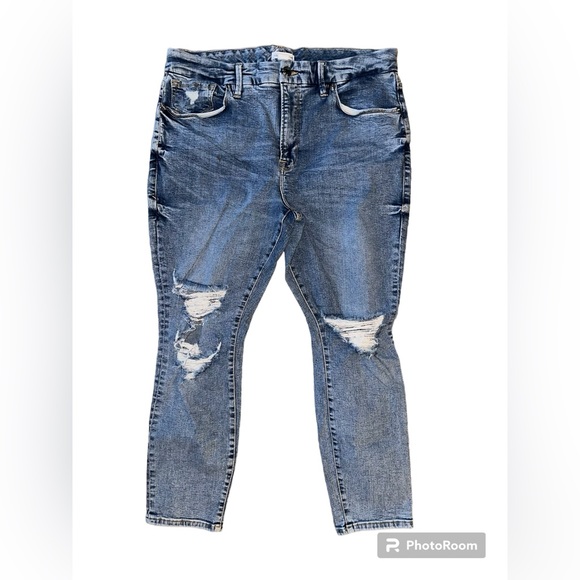 Women’s Good American Good Legs Blue Distressed Jeans RN# 151301 Size 15 - Picture 1 of 6